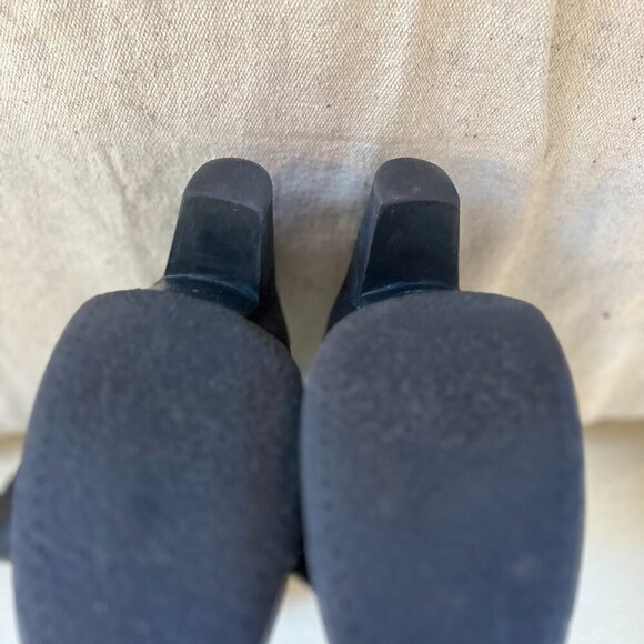 United Colors Of Benetton Black Leather Heeled Knee Hight Boots Sz 9-9.5 - Picture 11 of 15